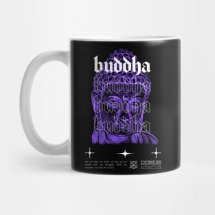 glowing purple buddha head | streetwear | quote Mug